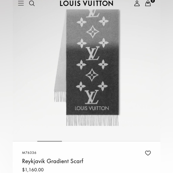 Louis Vuitton Black and Gray Cashmere Scarf - Picture 7 of 10